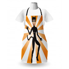 Cat Woman in Costume Rays Apron