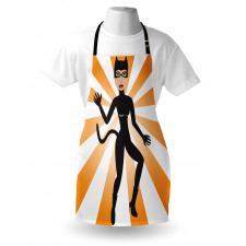 Cat Woman in Costume Rays Apron