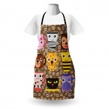 Animal Mugs Print Apron