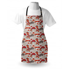 Jungle Fall Mushrooms Apron