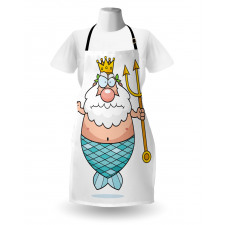 Funny Cartoon Angry King Apron