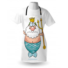 Funny Cartoon Angry King Apron