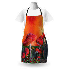 Clouds Leaves Poppies Apron
