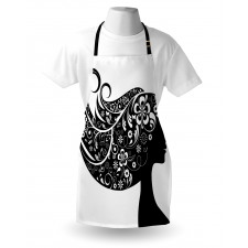 Woman with Floral Hair Apron