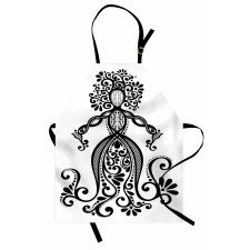 Woman Shape Vintage Ornate Apron