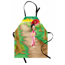 Cartoon Style Geisha Apron