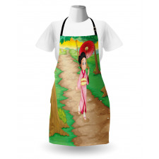 Cartoon Style Geisha Apron