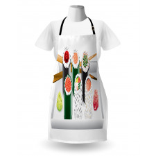 Various Flavored Sushi Plate Apron