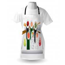 Various Flavored Sushi Plate Apron