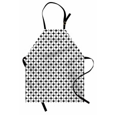 Geometrik Mutfak Önlüğü Siyah Beyaz Monokrom Kareler Desenli