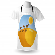 Camels on Desert Cartoon Apron