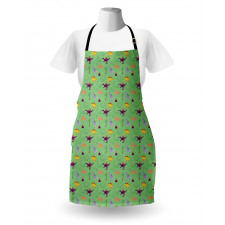 Sketch and Cartoon Dinosaur Apron