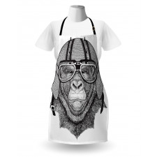 Hipster Grumpy Biker Ape Apron