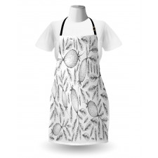 Monochrome Vintage Sketch Apron