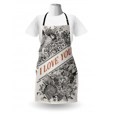 Engraved Flowers Apron