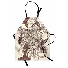 Bird Flowers Pattern Apron