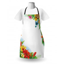 Tropic Flowers Leaves Apron