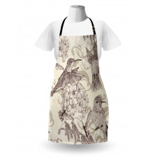 Old Birds and Flowers Apron