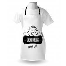 Snowboarding Calligraphy Apron