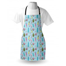 Popsicle Flamingo Pineapple Apron