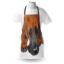 Sad Looking Dog Cartoon Apron