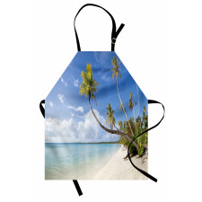 Tropical Beach and Palm Leaves Apron