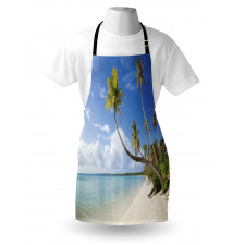 Tropical Beach and Palm Leaves Apron