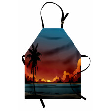 Dramatic Sunset Scene Pattern Apron