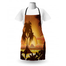 Digital Graphics Sunset Scene Apron