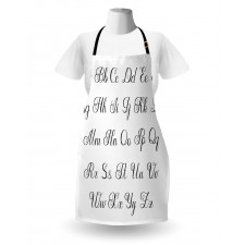 Monochrome Cursive ABC Apron