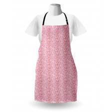 Leafy Pinkish Damask Lines Apron