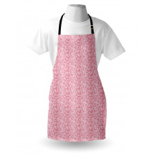 Leafy Pinkish Damask Lines Apron