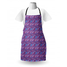 Ornate Feathers Polka Dots Apron