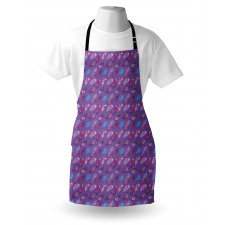 Ornate Feathers Polka Dots Apron