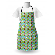 Modern Cartoon of Birds Apron