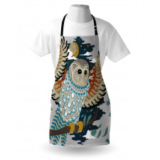 Bird Wings Moon Motifs Apron