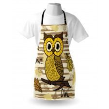 Calligraphic Fall Leaves Apron