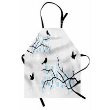 Winter Birds Stars Sky Apron