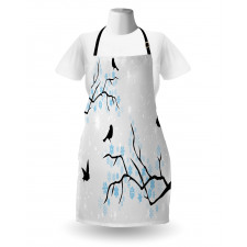 Winter Birds Stars Sky Apron