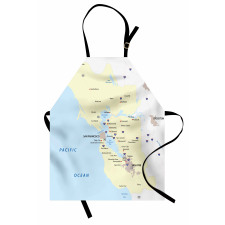 San Francisco Regions Map Art Apron