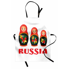 Kültürel Mutfak Önlüğü Matruşka Bebekler ile İngilizce Rusya Yazı