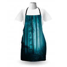Foggy Dark Country Forest Apron