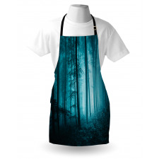 Foggy Dark Country Forest Apron