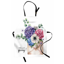 Hello Spring Flowers Art Apron