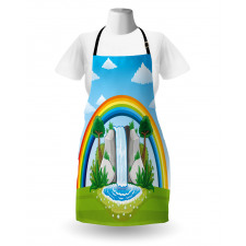 Waterfall and Rainbow Cartoon Apron