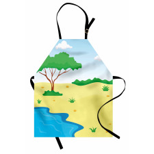 Cartoon Style Little Pond Apron