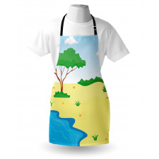 Cartoon Style Little Pond Apron