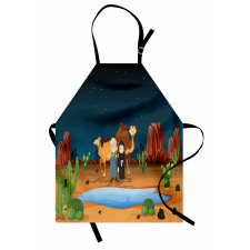 People Camels Cactus Apron