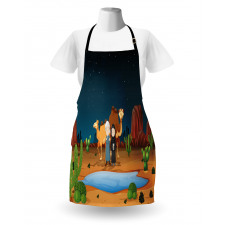 People Camels Cactus Apron