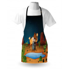 People Camels Cactus Apron